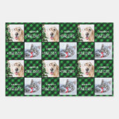 Custom 2 Pet Photo Happy Pawlidays Buffalo Pset Inpakpapier Vel (Voorkant)