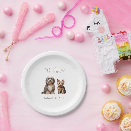 Custom 2 Pet Wedding Papieren Bordje (Feest)