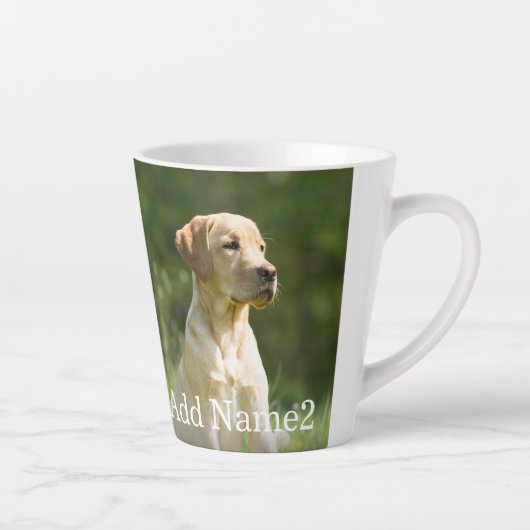 Custom 2 Photo and Text Personalized Latte Mok (Rechts)