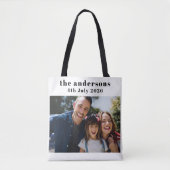 Custom 2 Photo and Text Personalized Tote Bag (Voorkant)