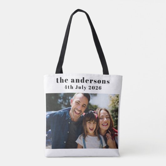Custom 2 Photo and Text Personalized Tote Bag (Achterkant)