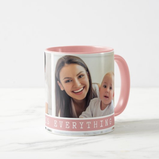 Custom 2 Photo Collage Family Afbeelding Quote Roz Mok (Voorkant rechts)