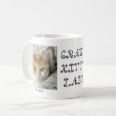 Custom 2 Photo Crazy Kat Lady Cute Coffee Mok (Voorkant links)
