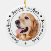 Custom 2 Photo Pet Loss Herdenking Dog Memorial Keramisch Ornament (Achterkant)