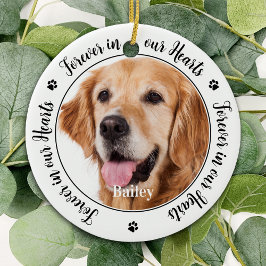 Custom 2 Photo Pet Loss Herdenking Dog Memorial Keramisch Ornament