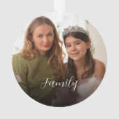 Custom 2-photo White Script Ornament (achterkant)