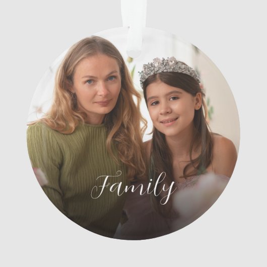 Custom 2-photo White Script Ornament (achterkant)