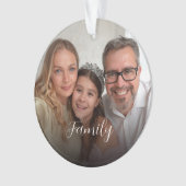 Custom 2-photo White Script Ornament (voorkant)