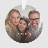 Custom 2-photo White Script Ornament (voorkant)