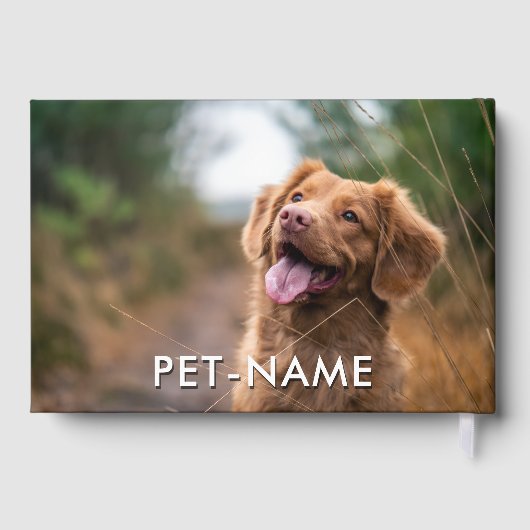 Custom 2 Photo With Your Pet Dog 2 Name Picture On Gastenboek (Achterkant)