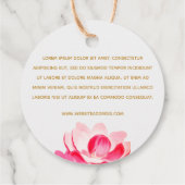 Custom 2" Ronde Roze Magnolia Bloemen Hang Label (Achterkant)