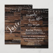 Custom 2 - Rustieke houten lichten gelukkig ooit d Kaart (Voorkant / Achterkant)