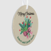 Custom, 2-Sides Red & Green Bouquet Acrylic Ornament (voorkant)