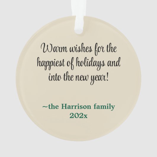 Custom, 2-Sides Red & Green Bouquet Acrylic Ornament (achterkant)