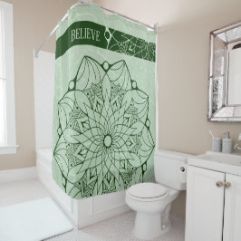 Custom 2 Tone Green Mandala Shower Curtain Douchegordijn