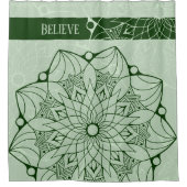 Custom 2 Tone Green Mandala Shower Curtain Douchegordijn (Voorkant)