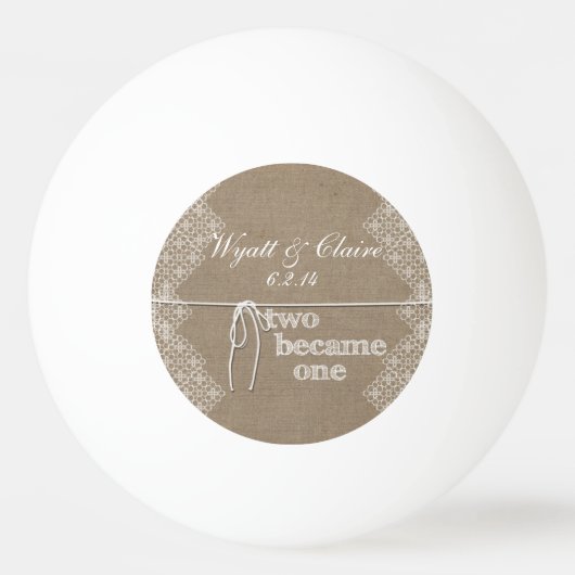 Custom 2 werd een bruiloft pingpongbal (Achterkant)