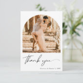 Custom 2 zijdige foto bruiloft dank u kaart (Staand voorkant)