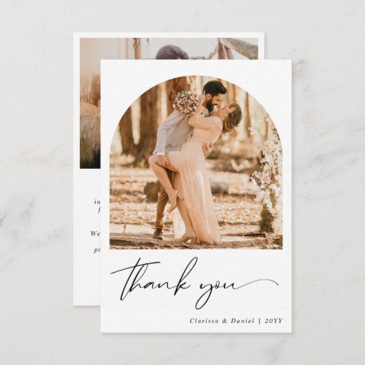 Custom 2 zijdige foto bruiloft dank u kaart (Voorkant / Achterkant)