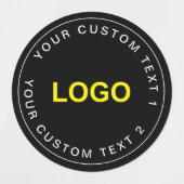 Custom 30 Business Logo, Black Waterproof Stickers (Design 1)