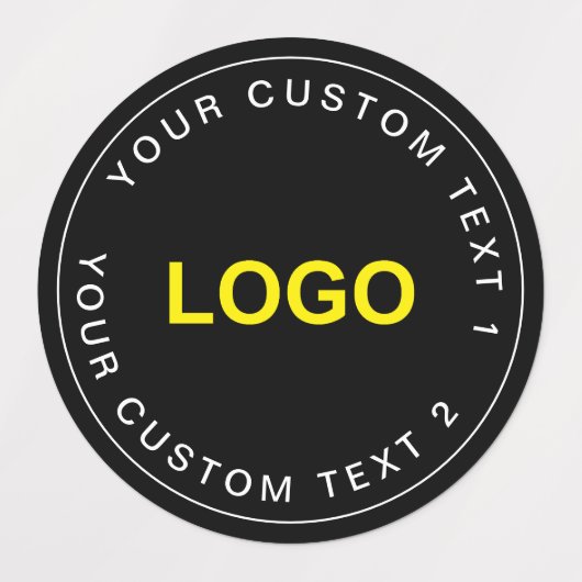 Custom 30 Business Logo, Black Waterproof Stickers (Design 1)