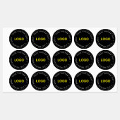 Custom 30 Business Logo, Black Waterproof Stickers (Vel)