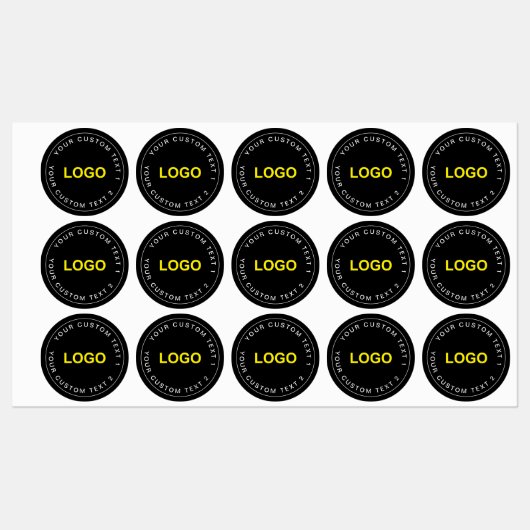 Custom 30 Business Logo, Black Waterproof Stickers (Vel)