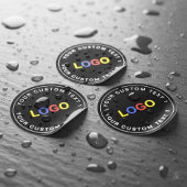 Custom 30 Business Logo, Black Waterproof Stickers