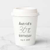 Custom 30th Birthday 30th Birthday Plastic Cup Papieren Bekers (Achterkant)