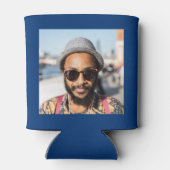 Custom 30th Birthday Blue Gold With Photo Blikjeskoeler (Achterkant)