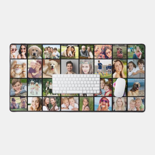 Custom 32 fotocollage zwart bureaumat (Keyboard & Muis)