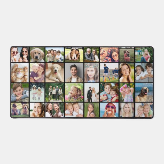 Custom 32 fotocollage zwart bureaumat (Voorkant)
