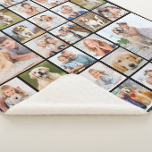 Custom 33 Photo Collage Family Friends Keepsake Sherpa Deken (3/4)