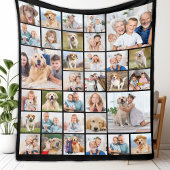 Custom 33 Photo Collage Family Friends Keepslag Fleece Deken