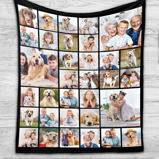 Custom 33 Photo Collage Family Friends Keepslag Fleece Deken