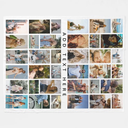 Custom 36 x photo collage Personalized  Fleece Deken (Voorkant (Horizontaal))