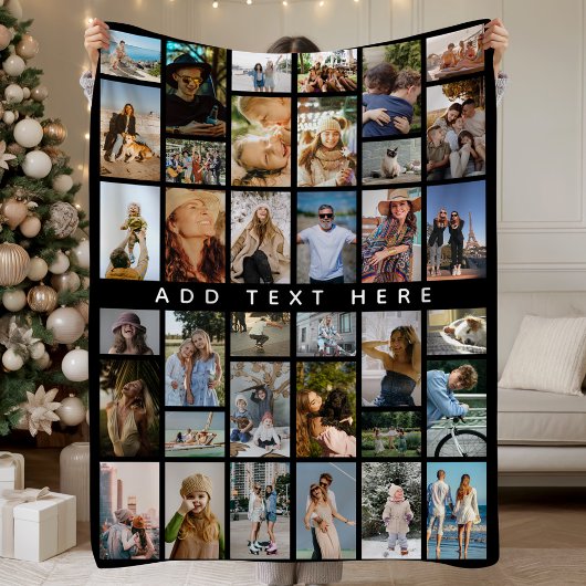 Custom 36 x photo collage Personalized  Fleece Deken