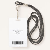 Custom 3 Color School Employee Photo ID Badge (Achterkant met draagriem)