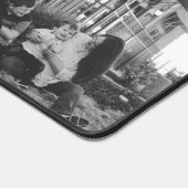 Custom 3 foto collage monogram zwart bureaumat (Hoek)