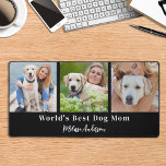 Custom 3 foto hond moeder gepersonaliseerde huisdi bureaumat<br><div class="desc">Deze bureaumat heeft een aanpasbare fotocollage met drie afbeeldingen naar keuze, ideaal om je harige vriend te laten zien. Het moderne en schattige ontwerp is ideaal voor hondenmoeders of iedereen die op zoek is naar een leuk bureau accessoire. Het is een geweldige aanvulling op elke kantoor-ruimte en kan worden gepersonaliseerd...</div>