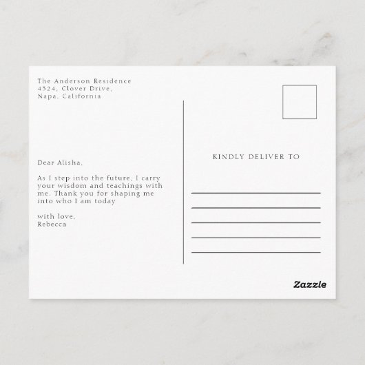 Custom 3 foto minimalistisch Afstuderen dank u Briefkaart (Achterkant)