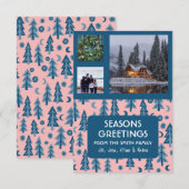 CUSTOM 3 FOTO'S Retro Pine Trees Kerstmis (Voorkant / Achterkant)