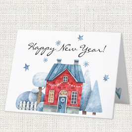 Custom-3 kanten grillig nieuwjaar feestdagen kaart