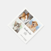 Custom 3 Photo Collage Unieke Huisdier Kat Hond Hu Servet (Hoek)