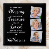 Custom 3 Photo Herdenking Memorial Funeral Vierkante Button 5,1 Cm