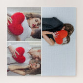 Custom 3 Photo Puzzle Lovers Valentine’s Day Gift Legpuzzel (Horizontaal)