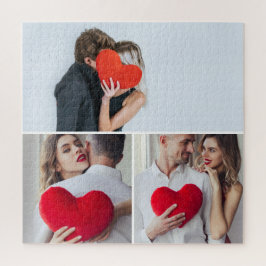 Custom 3 Photo Puzzle Lovers Valentine’s Day Gift Legpuzzel