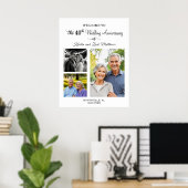 Custom 3 Photos 40th Wedding Anniversary Welcome Poster (Thuiskantoor)