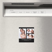 Custom 3 Sections Family Photo Collage Black Frame Magneet (Insitu (Vaatwasser))