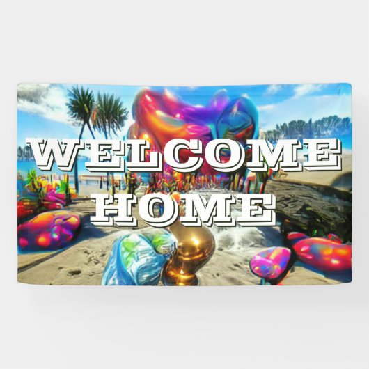 Custom 3 'x 5' Welkom Home Vinyl Banner - Persoon (Horizontaal)